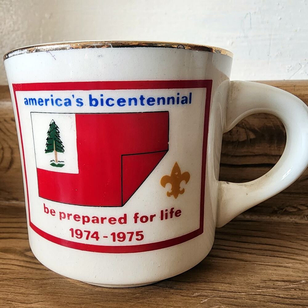 Boy Scouts Mug Cup BSA 1974 1975 America's Bicentennial Be Prepared For Life